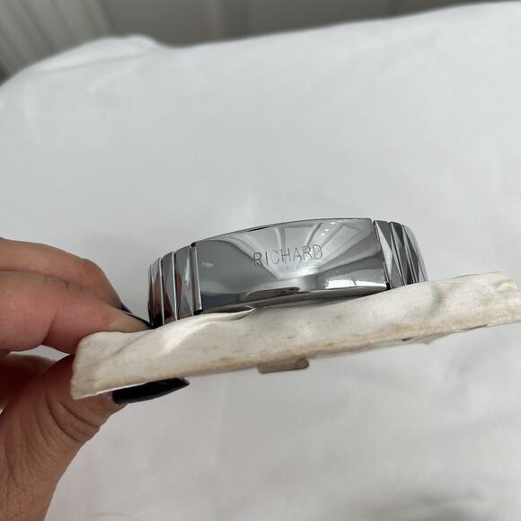 Stretch bangle Bracelet for men, Photograph Holder, British, engraved "Richard" - Picture 4 of 13